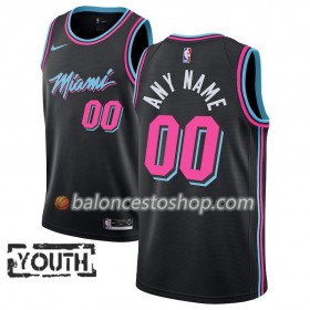 Camiseta Niños NBA Miami Heat Personalizadas 2018-19 Nike City Edition Negro Swingman